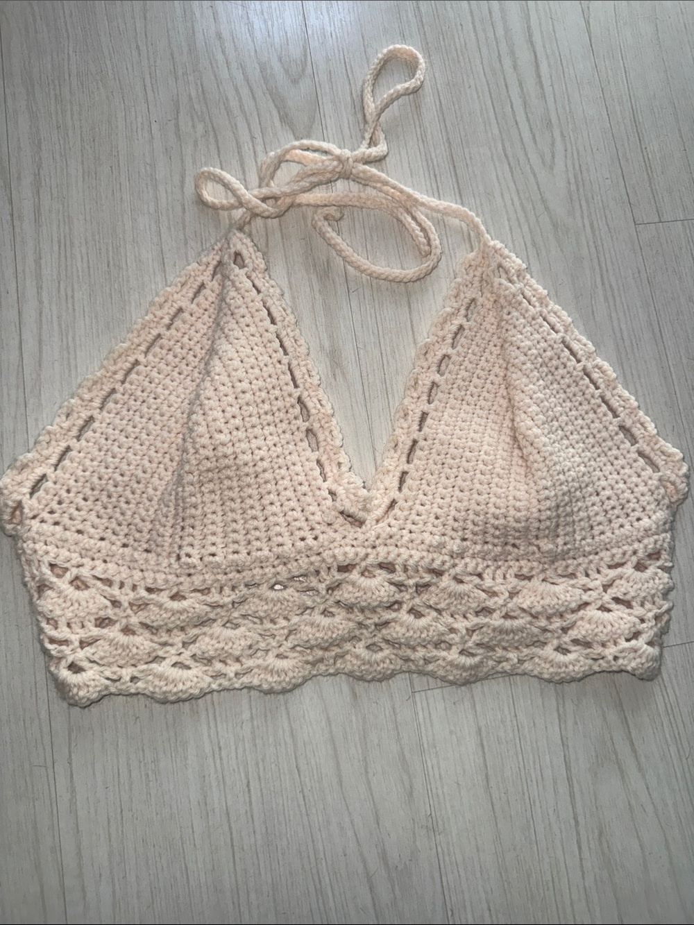 New Crochet Cream Bralette Top